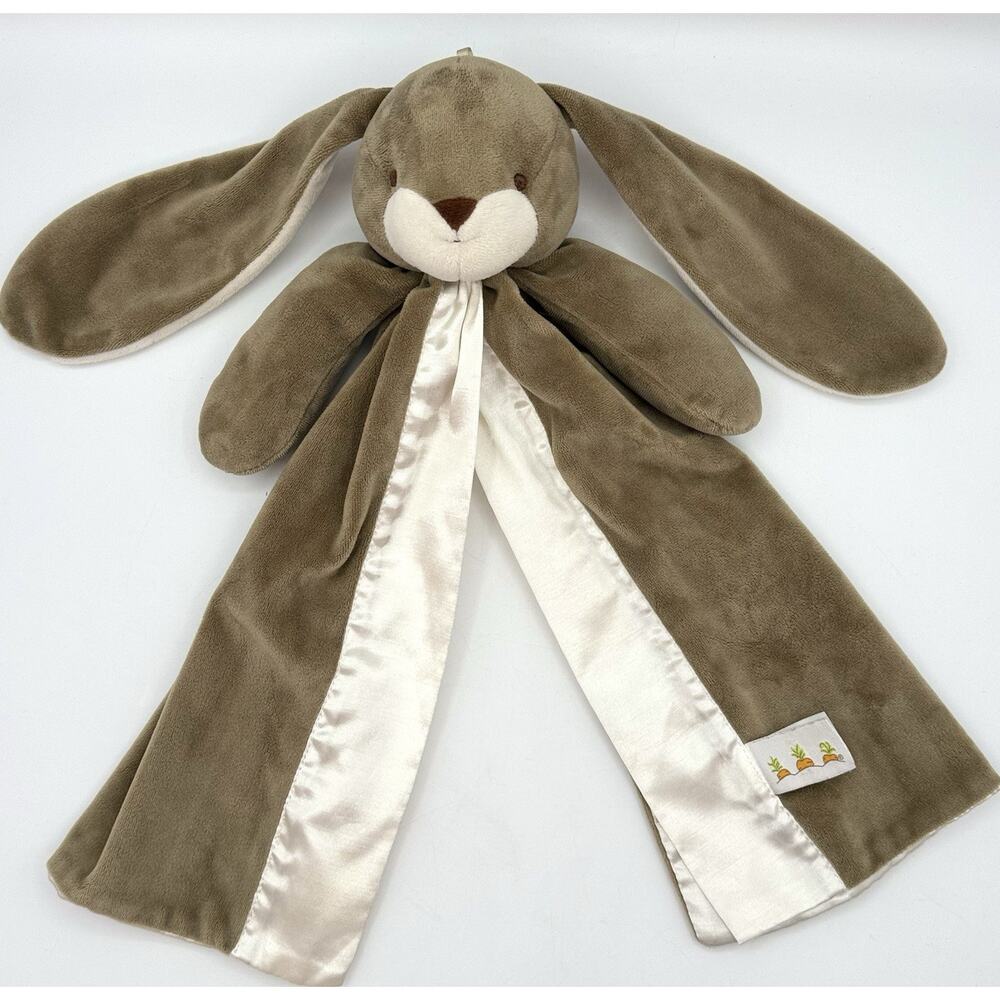 Bunnies By the Bay Nibble Buddy Blanket Brown Ivory Security Bunny Rabbit Lovey